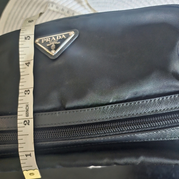 Prada Black Nylon Toiletry Bag with Logo Plaque - Picture 14 of 16